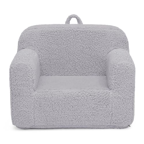 DELTA CHILDREN COZEE SHERPA CHAIR, READING, ARM REST|CUSHION AVAILABILITY - GRAY - Brand New
