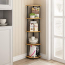 FURINNO TURN-N-TUBE CORNER SHELF 5-TIER BOOKSHELF 99811LC/BK - LIGHT CHERRY - Like New