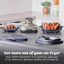 Ninja Crispi 4-in-1 Glass Air Fryer 450F Non-Toxic 4QT + 6-Cup Glass Containers - Like New