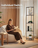 Corner Shelf (Narrow Book Shelf) with LED Light, Organizer Storage, Black - Like New