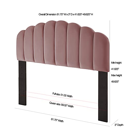 Ball & Cast Channel Tufted Headboard Velvet Upholstered Queen Full Size Bed - Like New