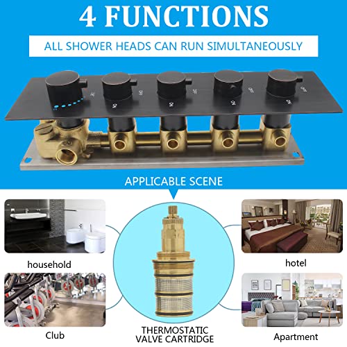 HOMEDEC OIL RUBBED BRONZE BRASS SHOWER VALVE TRIM KIT, HDC-HSTZ4BS-21-0331-01 - Like New