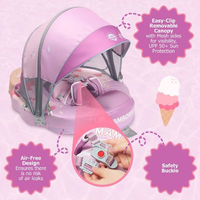 MAMBOBABY SUNNY NAVIGATOR BABY POOL FLOAT WITH CANOPY - VIBRANT - Scratch & Dent