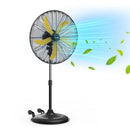 CCGIRU 5300 CFM 20" HIGH VELOCITY OSCILLATING PEDESTAL FAN - BLACK,YELLOW - Like New
