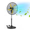 CCGIRU 5300 CFM 20" HIGH VELOCITY OSCILLATING PEDESTAL FAN - BLACK,YELLOW - Like New