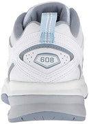 NEW BALANCE WOMEN 608 V5 CROSS TRAINER WHITE/LIGHT BLUE SIZE 6.5 WIDE - Brand New
