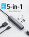 ANKER USB C HUB ADAPTER 5-IN-1 USB C ADAPTER 4K HDMI ETHERNET PORT - GRAY - Like New