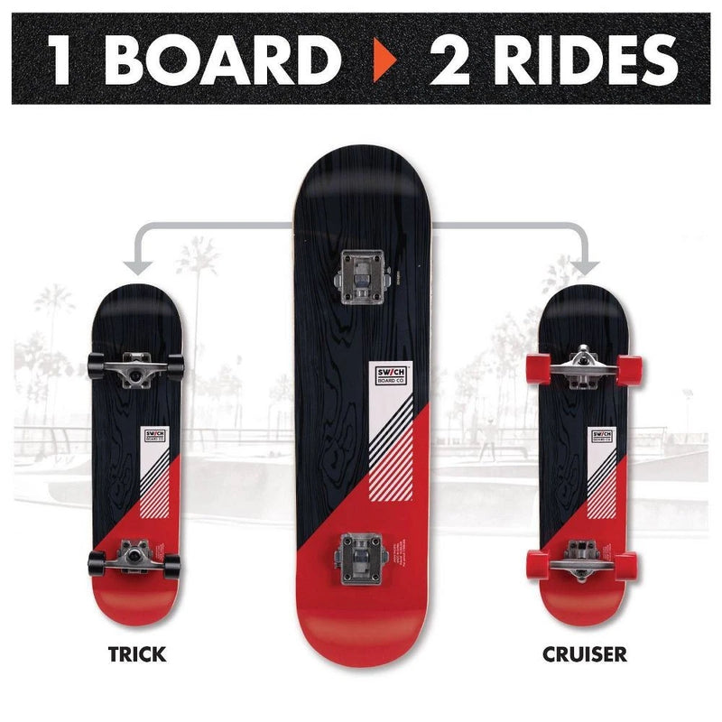 SWICHBOARD MOOSE MOUNTAIN TRICK & CRUISER SET - BLACK/RED - Like New