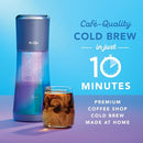 MR. COFFEE EXPRESS COLD BREW COFFEE MAKER 10-MINATE MACHINE 2214452 - INDIGO - Like New