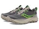 S20838 SAUCONY MEN'S PEREGRINE 13 TRAIL SHOES GRAVEL/SLIME SIZE 7 - Like New