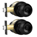 PROBRICO ROUND BALL STYLE PRIVACY DOOR LOCK INTERIOR KNOBS 2 PACK - BLACK - Like New
