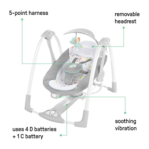 Ingenuity ConvertMe 2-in-1 Compact Portable Automatic Baby Swing & Infant Seat - Like New
