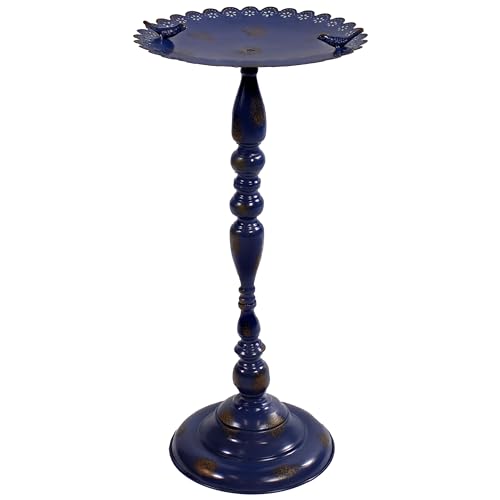 Sunnydaze Feathered Friends Iron Pedestal Bird Feeder - Blue - 26" H - Like New