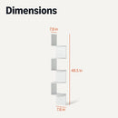 AMAZON BASICS 5-TIER CORNER BOOKSHELF, WALL-MOUNTED 7.8" D x 48.5" W x 7.8" H - Brand New