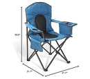 ARROWHEAD OUTDOOR PORTABLE FOLDING CAMPING CHAIR 4-CAN COOLER CUP-HOLDER - BLUE - Like New