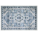 BIBB HOME WASHABLE FLANNEL PRINTED AREA RUG LATEX BACK 5X7FT - VINTAGE AZURE - Like New