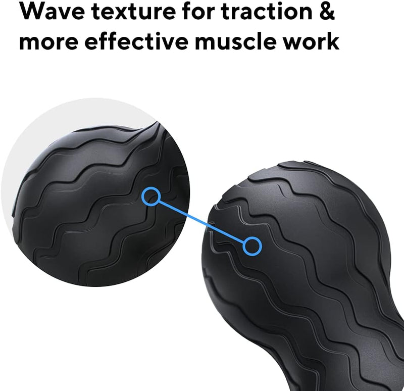 Therabody Wave Series Wave Duo - Ergonomically Contoured Foam Roller - BLACK - Like New