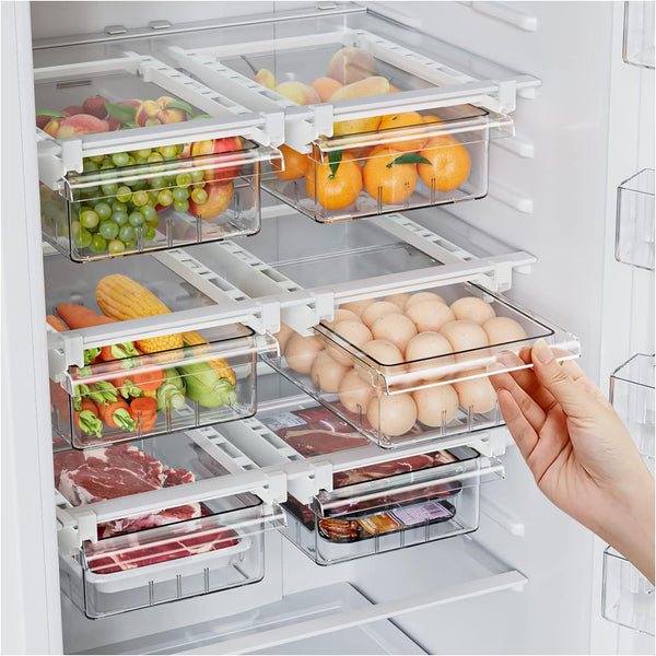 SNSLXH 2 Pack Refrigerator Drawer Organizer - Clear - Scratch & Dent