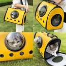 Cataria Bubble Cat Carrier Airline Approved pet Purse Airplane car - Yellow - Brand New