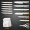 BRAVESTONE Knife Sets with Block, 15 Pcs Kitchen Knife Set Block Self Sharpening - Like New