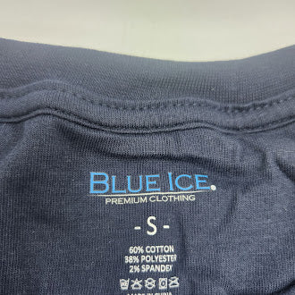 BLUE ICE MENS CHARCOAL LONG SLEEVE STRETCH HENLEY SHIRT SIZE: MEN S - NAVY - Brand New