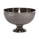 HOWARD ELLIOTT COLLECTION TEXTURED ALUMINUM FOOTED DECORATIVE BOWL SMOKE BLACK - Like New