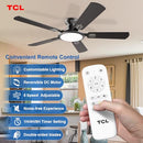 TCL 52" Low Profile Ceiling Fan with Lights and Remote Control - Black - Brand New