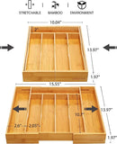 oridom 7 Slots Expandable Bamboo Kitchen Drawer Organizer, - Scratch & Dent