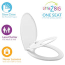 Little2Big Toilet Seat Built-In Toddler Potty Training Seat Slow Close ELONGATED - Brand New