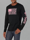 COLUMBIA LONG SLEEVE TEE SHIRT - SIZE: MEN M - BLACK WITH SORBET - Brand New