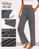 Huukeay 3 Pack Women's Lounge Pants, Cozy Wide Leg Lounge Pants with Pockets - Like New
