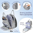 RUVALINO DIAPER BAG BACKPACK - MULTIFUNCTION WATERPROOF BACKPACK - GRAY - Brand New