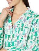 AEW30266F23 AMAZON ESSENTIALS WOMEN'S WOVEN FLANNEL ECRU FESTIVE TREE, L - Brand New