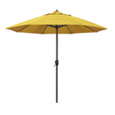 CALIFORNIA UMBRELLA 9' ROUND ALUMINUM OUTDOOR DECK CRANK LIFT - Lemon Olefin - Like New
