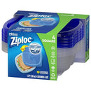 ZIPLOC FOOD STORAGE CONTAINERS LIDS SMART SNAP TECHNOLOGY 4 CT सपाट-70935 CLEAR - Brand New