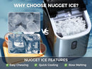ECOZY NUGGET ICE MAKER COUNTERTOP CHEWABLE PELLET ICE CUBES IM-NS280C - Silver - Like New