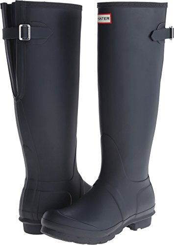HUNTER FOOTWEAR WOMEN'S ORIGINAL TALL BACK ADJUSTABLE RAIN BOOTS NAVY SIZE 7 - Like New