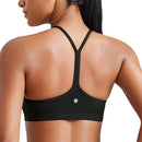 CRZ YOGA BUTTERLUXE WOMENS Y BACK SPORTS BRA PADDED R BACK LOW IMPACT M BLACK - Like New