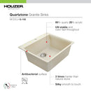 Houzer 24" Granite Composite Drop-in Topmount Single Bowl Kitchen Sink - Brand New