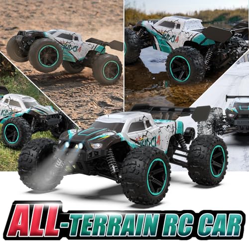 KIDCIA-YH002 1:14 RC Cars Fast 60 KPH, All Terrain RC Truck, 2S 2000 mAh - CYAN - Like New