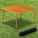 OUMILEN CAMPING TABLE NATURAL  FOLD UP LIGHTWEIGHT ROLL UP - NATURAL WOOD BROWN - Like New