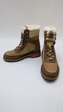 Sorel Lennox Lace Cozy Stkd Waterproof Boots Size: 7 - Velvet Tan/Warp Red - Like New