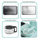 Elite Gourmet Americana 2 Slice 9.5" Griddle Glass Lid 3-in-1 EBK8810BL - Blue - Like New