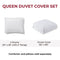 BIBB HOME 3-PIECE HEAVYWEIGHT FLANNEL DUVET COVER SET - SIZE: QUEEN - GRAY - Brand New