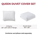 BIBB HOME 3-PIECE HEAVYWEIGHT FLANNEL DUVET COVER SET - SIZE: QUEEN - GRAY - Like New