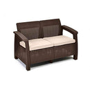 KETER CORFU 4 PIC SET ALL WEATHER OUTDOOR PATIO GARDEN FURNITURE - BROWN - Like New