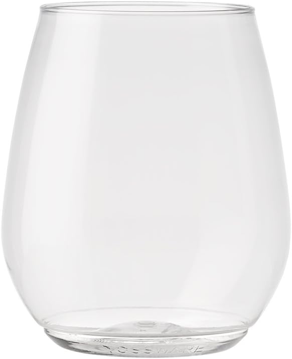 TOSSWARE Clear Plastic 18oz Tumbler Wine Glass Set of 48 pack of 1 - CLEAR - Like New