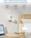 TESSAN Double Outlet Plug Splitter with 3 USB TS-169-US - WHITE Like New