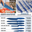 GRANITESTONE NONSTICK POTS AND PANS 17 PIECE KITCHEN COOKWARE SET 8306, BLUE - Like New