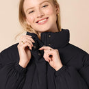 AMAZON ESSENTIALS CROPPED FULL-ZIP PUFFER JACKET, SIZE: WOMEN S - BLACK - Like New